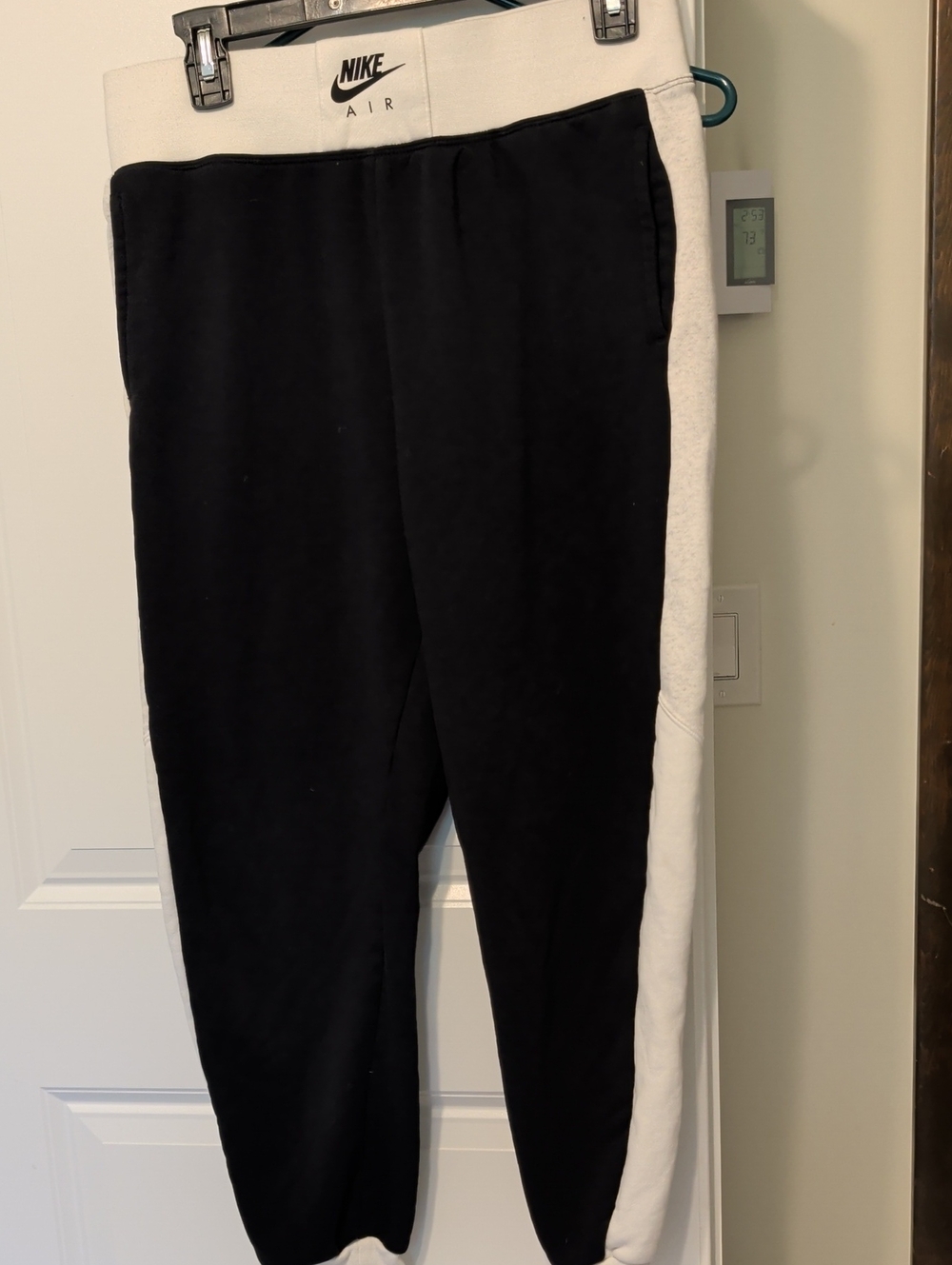 Nike Black and White Air Fleece Joggers